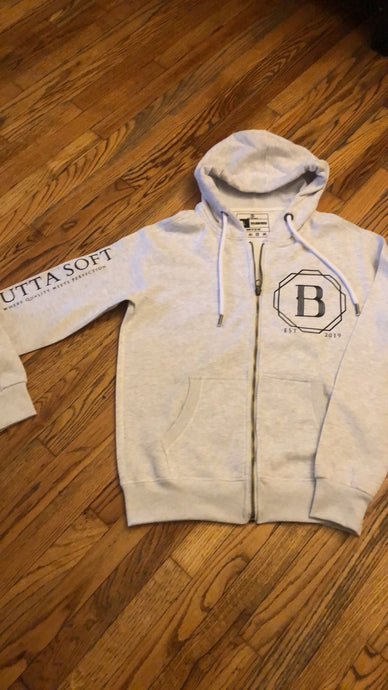 BUTTA SOFT GRAY HOODIE WITH ZIPPER