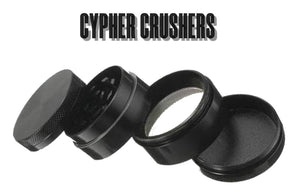 Stainless Steel 4 piece .55 mm "Cypher Crusher" weed grinder (Black)